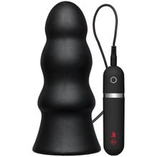 Doc Johnson Анальная вибропробка Kink Vibrating Silicone Butt Plug Rippled 7.5  - 19 см. (черный)