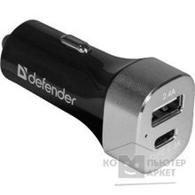 Defender Автомобильный адаптер 1 порт USB + TypeC, 5V 5.4A UCG-01 83569
