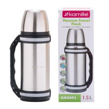 Термос Kamille 1500ml. из нержавеющей стали с ручкой и ремешком