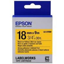 EPSON LK-5YBP картридж с пастельной лентой 18 мм, чёрный шрифт на жёлтом фоне