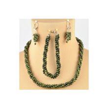 Бусики-Колечки Комплект Змеевик "Лиана", арт. П2622