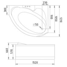 Акриловая ванна Gemy G9003 B R