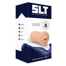 Телесный мастурбатор-ротик с эффектом смазки Oral телесный