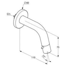 Излив для ванны Kludi Bozz (380170530) (110 мм)