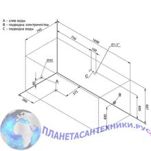 Акриловая ванна Aquanet Cariba 170x75