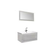 Aquanet Мебель для ванной Нота 100 лайт (серый) - Набор мебели стандартный (зеркало, раковина-столешница, тумба)