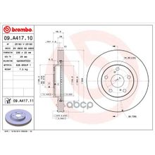 Диск Тормозной Uv Coated | Перед | Toyota Rav 4 Iv (_a4_) 2.0 (Zsa42) 12.2012 -  <=> Toyota Camry Saloon (_v4_) 2.4 (Acv40_) 01.2006 - 09.2011 Brembo арт. 09A41711