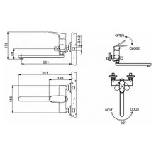 Смеситель для ванны Bravat Pure F6105161C-01A