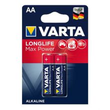 Батарейка AA VARTA LR6 2BL LONGLIFE Max Power, щелочная, 2 шт, в блистере (4706)