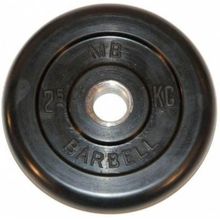 Диск обрезиненный черный MB Barbell d-31 2.5 кг