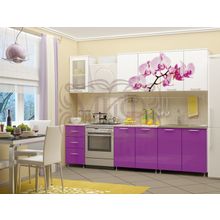 Кухня орхидея фиолетовая от 1,6М