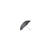 Черный зонт-трость полуавтоматический с алюминиевой ручкой