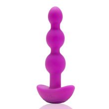 b-Vibe Анальная виброёлочка TRIPLET ANAL BEADS FUCHSIA - 14 см. (лиловый)