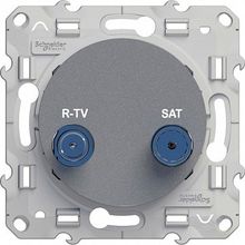 Розетка TV-SAT ODACE, одиночная, алюминий |  код. S53R454 |  Schneider Electric