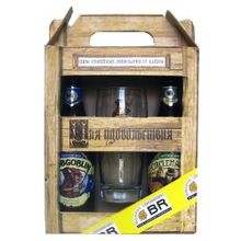 Пиво Вичвуд Пиво семейных пивоварен, 1.000 л., Box + 1 бокал, 0.5 x 2 бутылки, 4