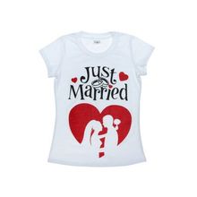 Футболка женская "Just Married", р. S (44), серия футболки для двоих (SL-1062106) K010808