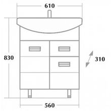 Тумба с раковиной Onika Балтика 60.12