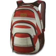 Женский яркий стильный молодежный рюкзак для города Dakine Campus 33L Sediment с красными и белыми широкими полосками