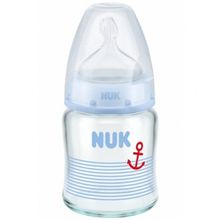 Nuk First Choice Plus 120 мл стеклянная голубая