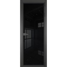  Двери ProfilDoors Модель 1AV Стекло Черный триплекс Цвет профиля Серая