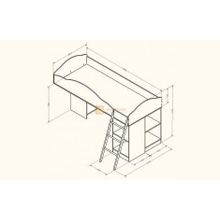 Формула мебели Кровать-чердак Дюймовочка-5.2, Венге