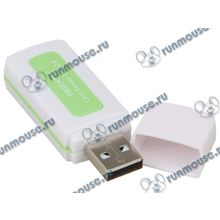 Картридер SDXC microSD MS M2 ORIENT "CR-011G", внешн., бело-зеленый (USB2.0) (ret) [137517]