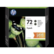 Картридж hp p2v33a 2-pack print cartridge №72 2*130ml  black для hp dj t610 620 770 1100 1200 (2*c9403a)