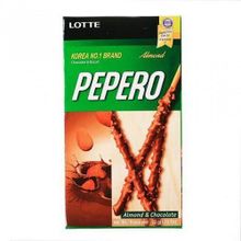LOTTE Pepero Almond Соломка в шоколадной глазури с миндалем, 32 г