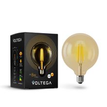 Voltega Лампа светодиодная филаментная диммируемая Voltega E27 8W 2800К золотая VG10-G125Gwarm8W 6838 ID - 255165