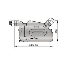 Vetus Водяной замок Vetus WLOCKL50S 290 x 138 x 530 мм под шланг 50 мм