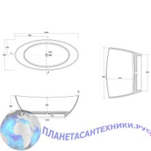 Ванна из искусственного камня Aquanet Inspire TC-S52 180x90, глянцевая