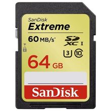 Карта памяти 64ГБ SanDisk "Extreme SDSDXN-064G-G46" SecureDigital XC UHS-I Class10