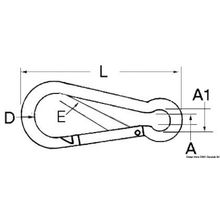 Osculati Carabiner hook AISI 316 11 mm, 09.187.12