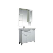 Aquanet Мебель для ванной Марсель ТМ 90 с бельевой корзиной (белый) - Зеркало Марсель 90 зеркало со шкафчиком и полками