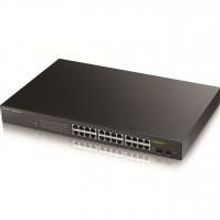 ZyXEL GS1900-24HP интеллектуальный High Power PoE-коммутатор Gigabit Ethernet, 24 разъема RJ-45, 2 SFP-слота