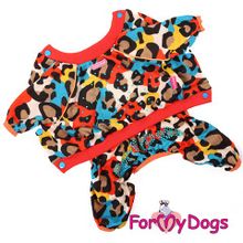 Мягкий трикотажный костюм для собак ForMyDogs Леопард красный 170SS-2015 R