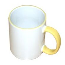 Bulros Кружка для сублимации белая с желтой ручкой и ободком (36 шт)
