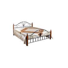 Кровать AT-2033 (Размер кровати: 160Х200, Цвет: Rose oak - Темная вишня)