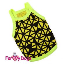 Майка с рисунком-геометрией для собак ForMyDogs, желто-черная 176SS-2015