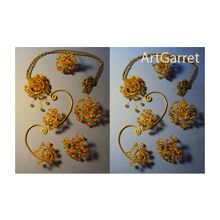 Комплект: каффы, серьги, кулон, кольцо