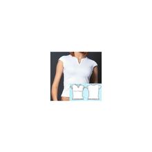 Женская футболка для сублимации рукава крылышки модель 08 (белая, двухслойная - внутри 100% хлопок, снаружи 100% полиэстр)
