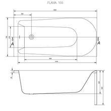 Акриловая ванна Cersanit FLAVIA 150 P-WP-FLAVIA*150NL 150х70