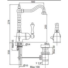 Смеситель на раковину  CEZARES MARGOT-LSM2 MARGOT-LSM2-BLC