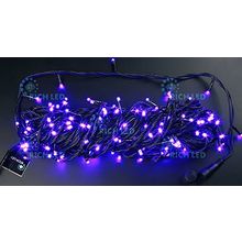 Rich LED RL-T20C2-B V Уличная светодиодная гирлянда Нить 20 м, фиолетовый, 8 режимов, провод черный