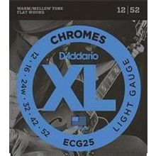 ECG25 Chromes Flat Wound Комплект струн для электрогитары, Light, 12-52, DAddario