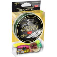 Плетеный шнур Mikado NIHONTO OCTA BRAID 0,16 green (150 м) - 12.90 кг.