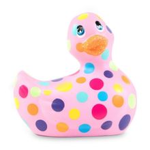 Розовый вибратор-уточка I Rub My Duckie 2.0 Happiness в разноцветный горох (239732)