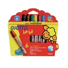 Карандаши GIOTTO BE-BE 466400 Super Largepencils 6 цв+точилка