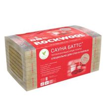 Сауна Баттс 1000х600х100мм 0,240м3 2,4м2 4шт в уп. (ROCKWOOL, 1000 мм, 2,4 м2, Теплоизоляция, 100 мм, 600 мм)