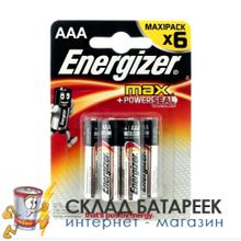 Батарейка Energizer MAX+Power Seal LR03 BL6